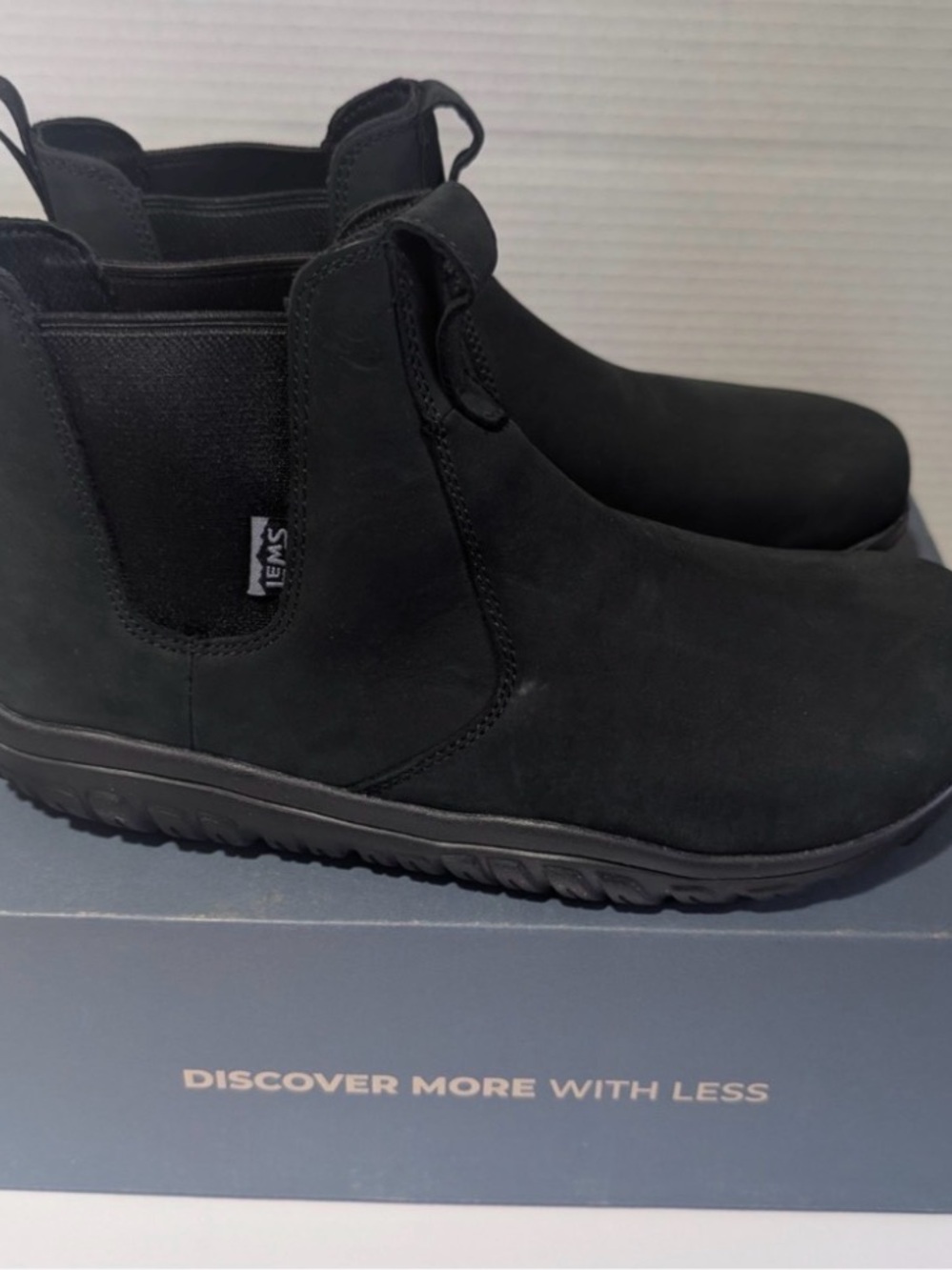 Brand New Lems Chelsea Barefoot Waterproof Boot Obsidian M 10.5/W 12